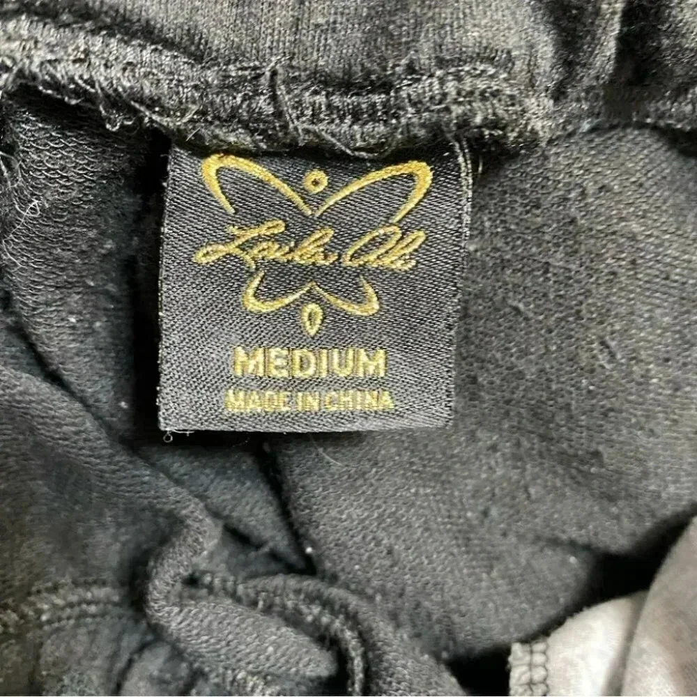Laila‎ Ali M black wide leg pull on pants with pockets